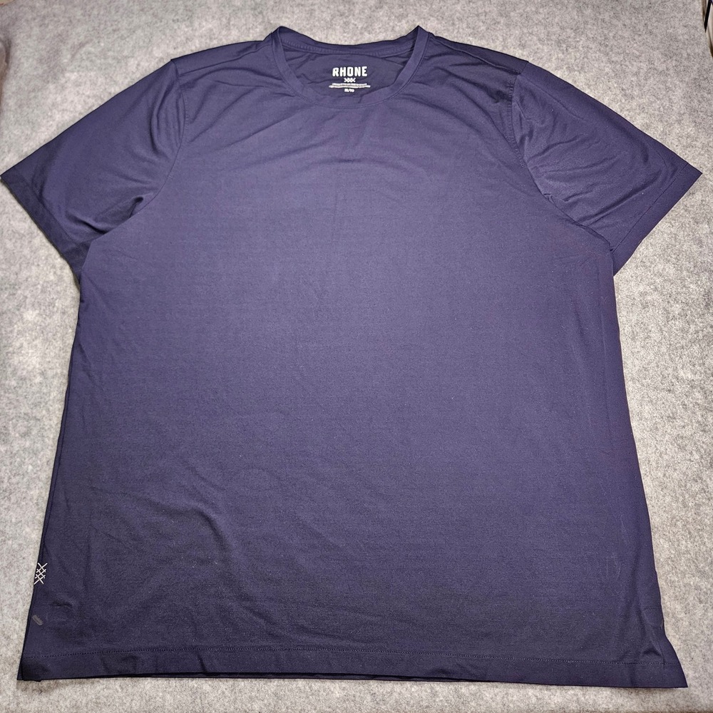 Rhone Mens Navy T-Shirt Performance Activewear Gym Workout Athletic Blend Sz XL